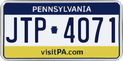 PA license plate JTP4071