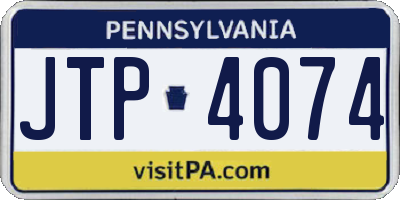 PA license plate JTP4074