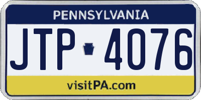 PA license plate JTP4076