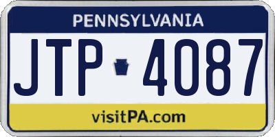 PA license plate JTP4087