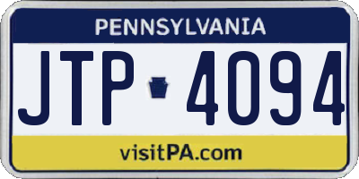 PA license plate JTP4094