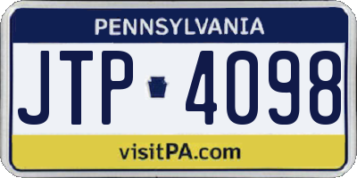 PA license plate JTP4098