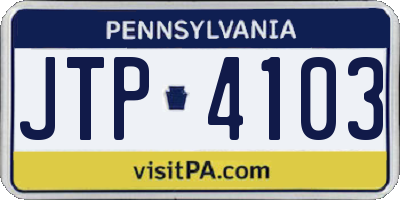PA license plate JTP4103