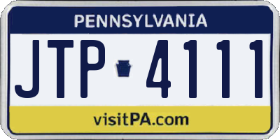 PA license plate JTP4111
