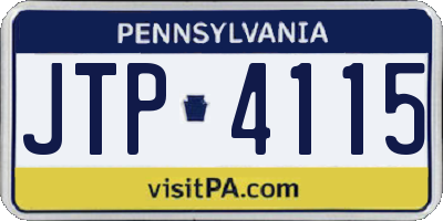 PA license plate JTP4115