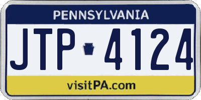 PA license plate JTP4124
