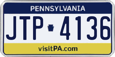 PA license plate JTP4136