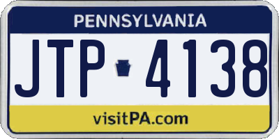 PA license plate JTP4138