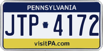 PA license plate JTP4172