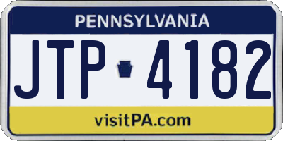 PA license plate JTP4182