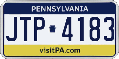 PA license plate JTP4183