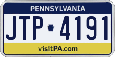 PA license plate JTP4191