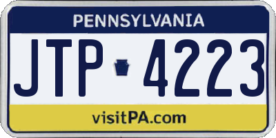 PA license plate JTP4223