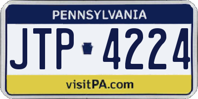 PA license plate JTP4224