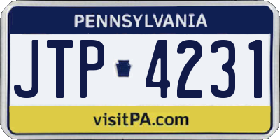 PA license plate JTP4231