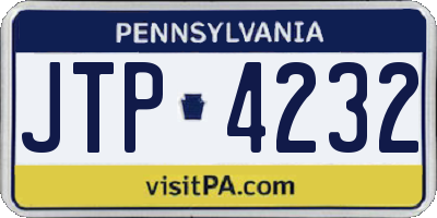 PA license plate JTP4232