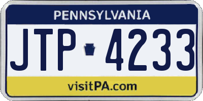 PA license plate JTP4233