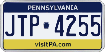 PA license plate JTP4255