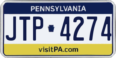 PA license plate JTP4274