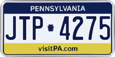 PA license plate JTP4275