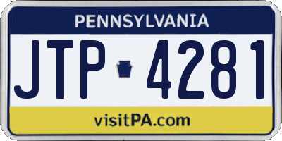 PA license plate JTP4281
