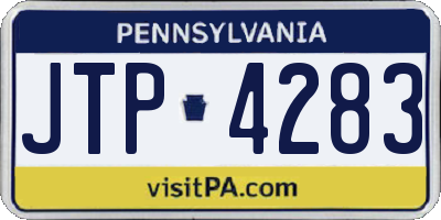 PA license plate JTP4283