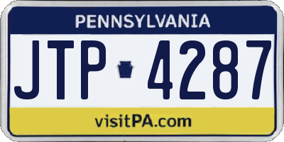 PA license plate JTP4287