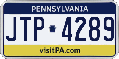 PA license plate JTP4289