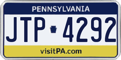 PA license plate JTP4292