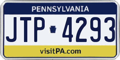 PA license plate JTP4293