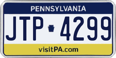 PA license plate JTP4299