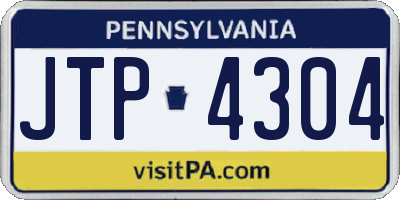 PA license plate JTP4304