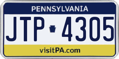 PA license plate JTP4305