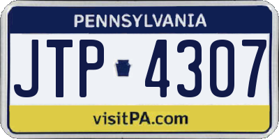 PA license plate JTP4307