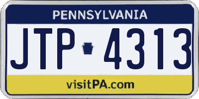 PA license plate JTP4313