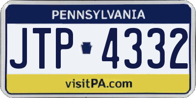 PA license plate JTP4332