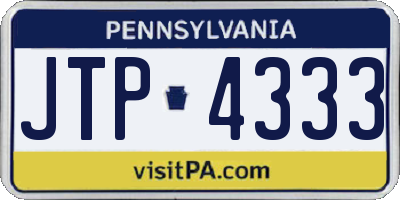 PA license plate JTP4333