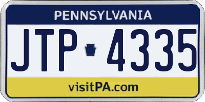PA license plate JTP4335