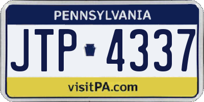 PA license plate JTP4337