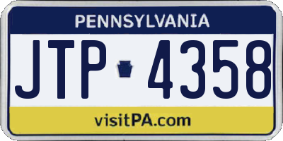 PA license plate JTP4358