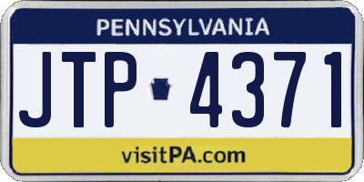 PA license plate JTP4371