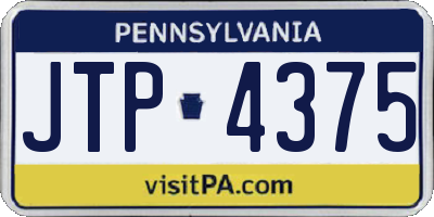 PA license plate JTP4375