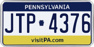 PA license plate JTP4376