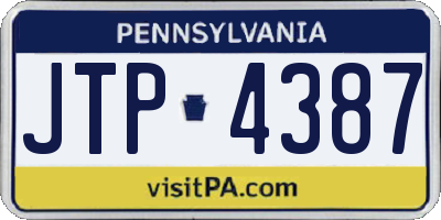 PA license plate JTP4387
