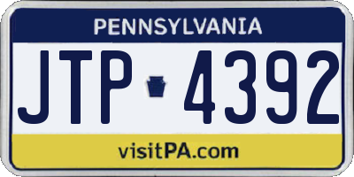 PA license plate JTP4392