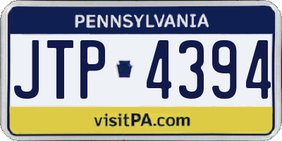 PA license plate JTP4394