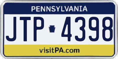 PA license plate JTP4398