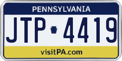 PA license plate JTP4419