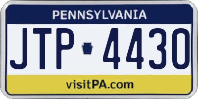 PA license plate JTP4430