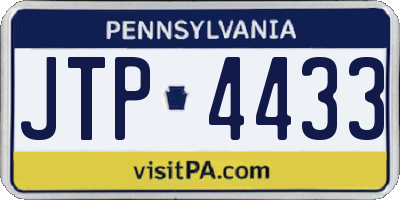 PA license plate JTP4433